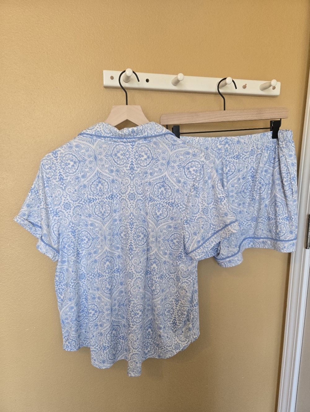 Auden Light Blue Paisley Short Sleeve Pajama Set - Picture 3 of 8
